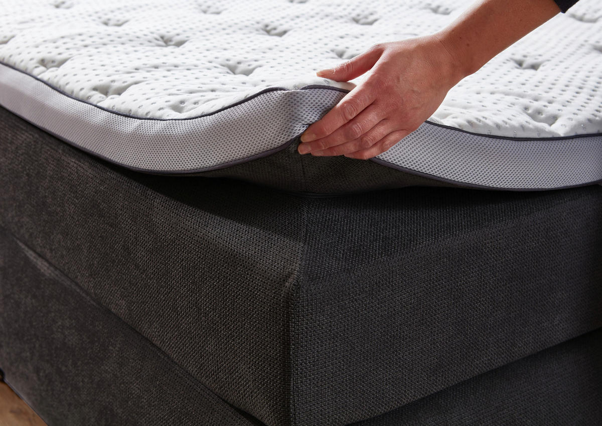 BOXSPRINGBETT 180/200 cm  Anthrazit  - Anthrazit/Schwarz, Konventionell, Kunststoff/Textil (180/200cm) - Carryhome