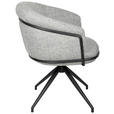 ARMLEHNSTUHL  in Eisen Bouclé  - Schwarz/Grau, Design, Textil/Metall (65/80.5/65cm) - Belluti