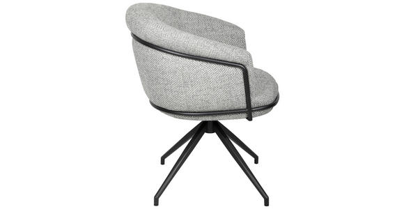 ARMLEHNSTUHL  in Eisen Bouclé  - Schwarz/Grau, Design, Textil/Metall (65/80.5/65cm) - Belluti