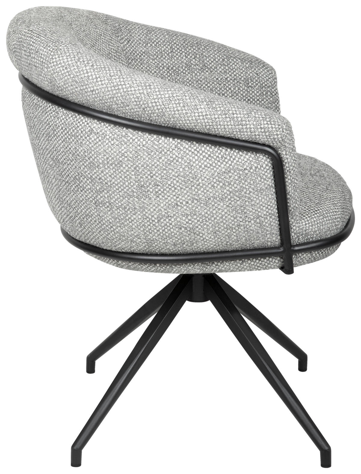 ARMLEHNSTUHL  in Eisen Bouclé  - Schwarz/Grau, Design, Textil/Metall (65/80.5/65cm) - Emilio Belluti