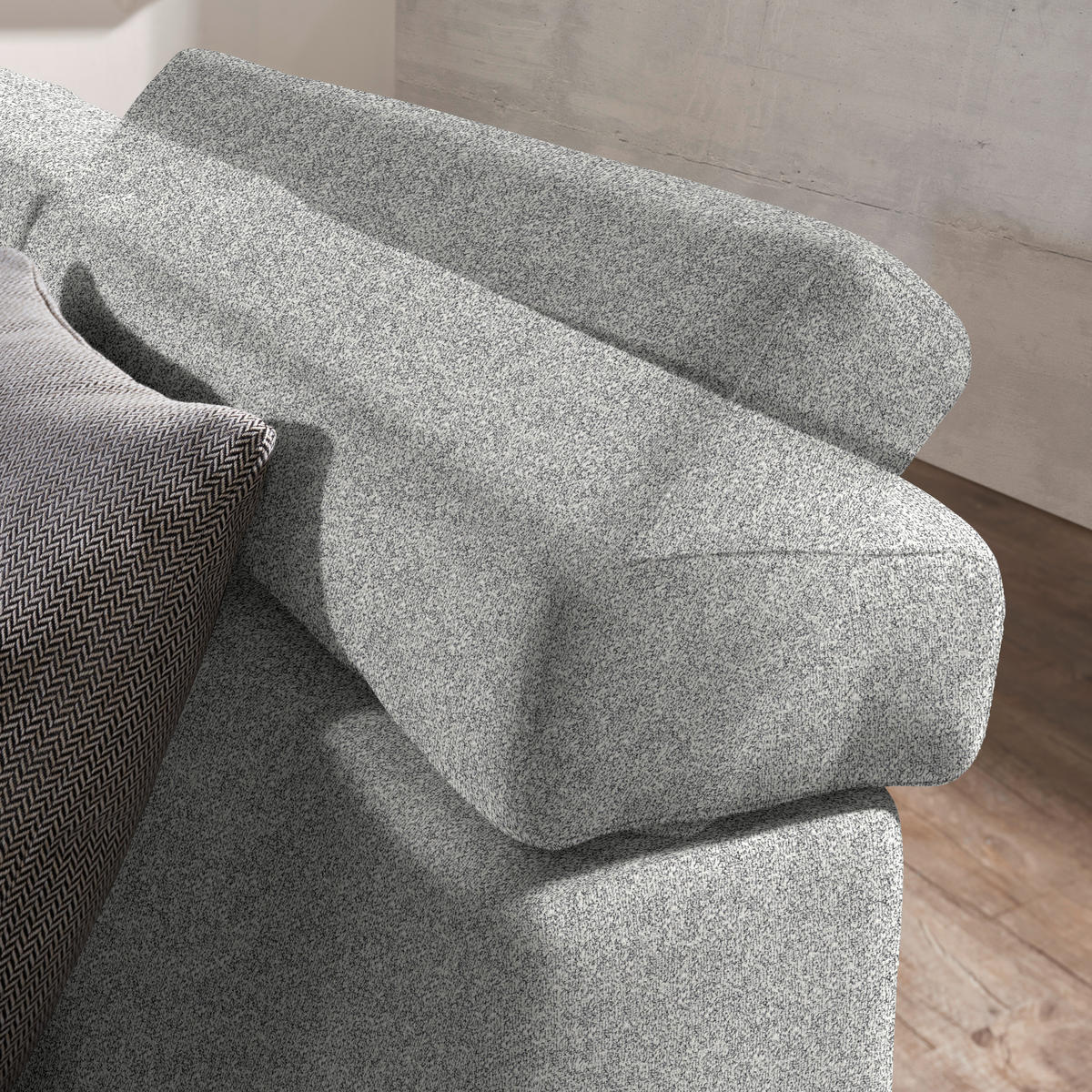 ECKSOFA  in Mikrovelours Naturfarben  205/288 cm  - Alufarben/Naturfarben, Design, Textil (205/288cm) - Sedda
