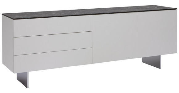 SIDEBOARD 210/77/48 cm - Edelstahlfarben/Dunkelgrau, Design, Glas/Holzwerkstoff (210/77/48cm) - Dieter Knoll