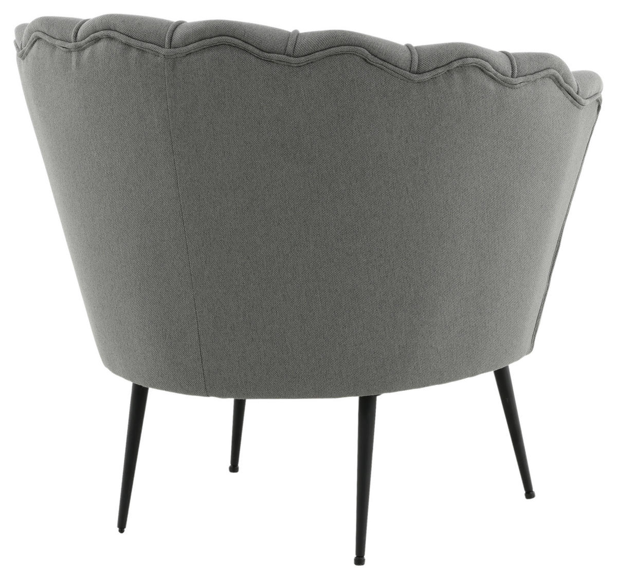 SESSEL in Grau, Schwarz  - Schwarz/Grau, Design, Textil/Metall (83/76/77cm) - Livetastic