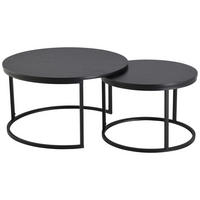 COUCHTISCHSET 80/60/45/42/80/60 cm rund Schwarz  - Schwarz, Design, Holzwerkstoff/Metall (80/60/45/42/80/60cm) - MID.YOU