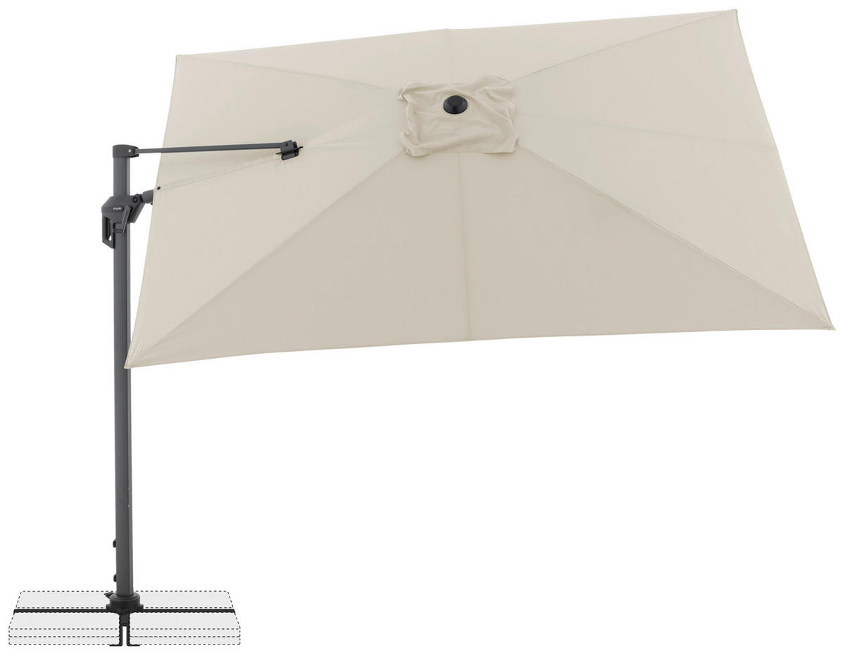 AMPELSCHIRM Naturfarben  - Schwarz/Naturfarben, Basics, Textil/Metall (310/210cm) - Doppler