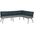 ECKBANK 225/165 cm  in Graublau  - Graublau/Schwarz, Design, Textil/Metall (225/165cm) - Moderano