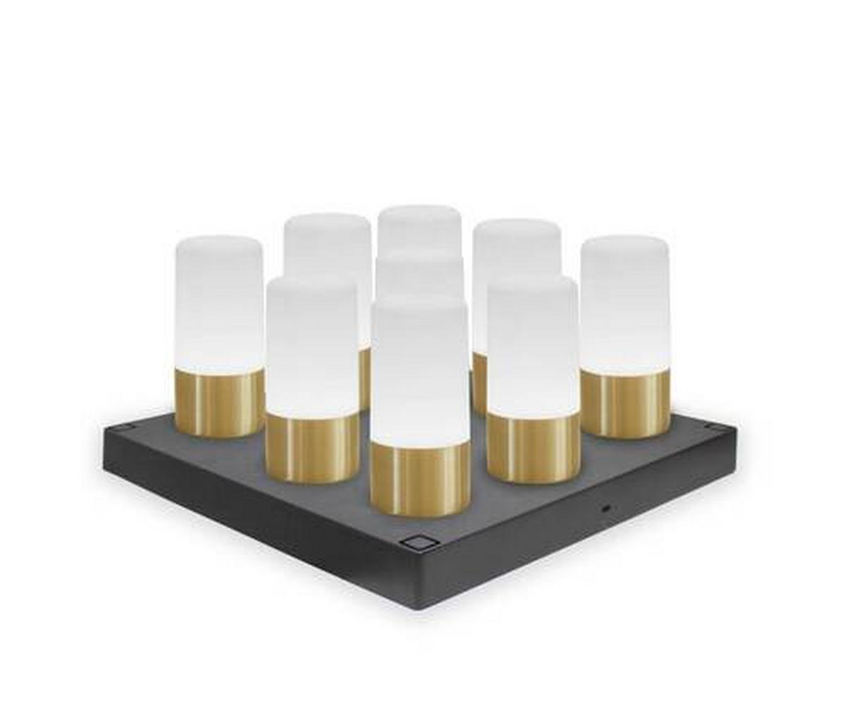 LED-TISCHLEUCHTE Maia 9/19 cm   - Messingfarben/Weiß, Basics, Kunststoff (9/19cm) - New Garden