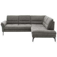 ECKSOFA Webstoff Grau  - Schwarz/Grau, Design, Textil/Metall (256/206cm) - Beldomo System