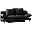 SCHLAFSOFA  in Echtleder Schwarz  - Schwarz, KONVENTIONELL, Leder/Metall (200/85/90cm) - Novel