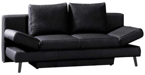 SCHLAFSOFA  in Echtleder Schwarz  - Schwarz, KONVENTIONELL, Leder/Metall (200/85/90cm) - Novel
