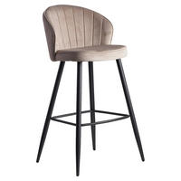 Taburet De Bar din textil, bej - bej/negru, Modern, metal/textil (56/102,5/52,5cm) - MID.YOU