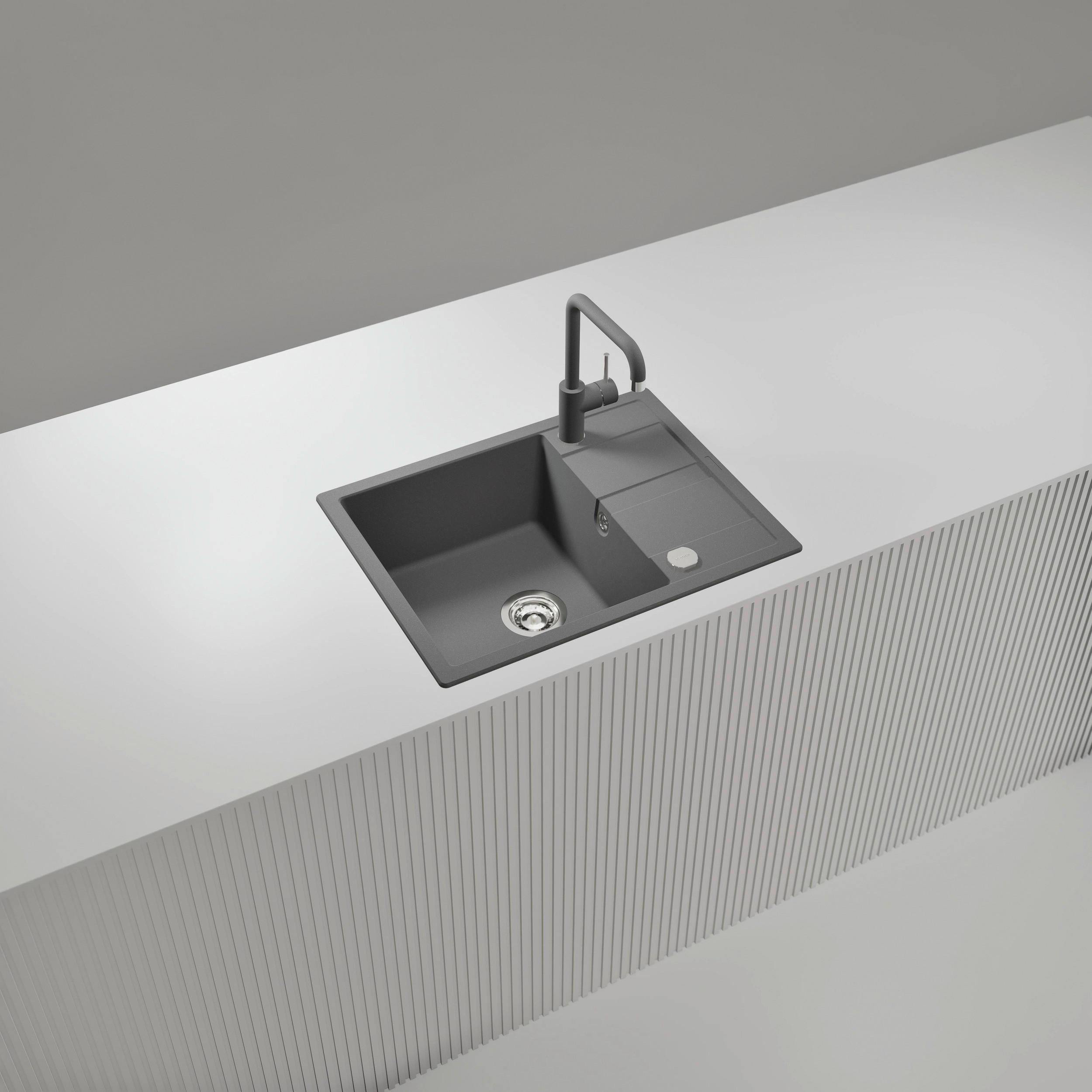 Thumbnail - Schock Spüle Manhattan, Hellgrau, Stein, 65x30.4x50 cm, Küchen, Küchenausstattung, Küchenspülen