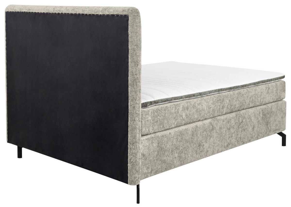 BOXSPRINGBETT 140/200 cm  in Beige  - Beige/Schwarz, Design, Textil/Metall (140/200cm) - Esposa