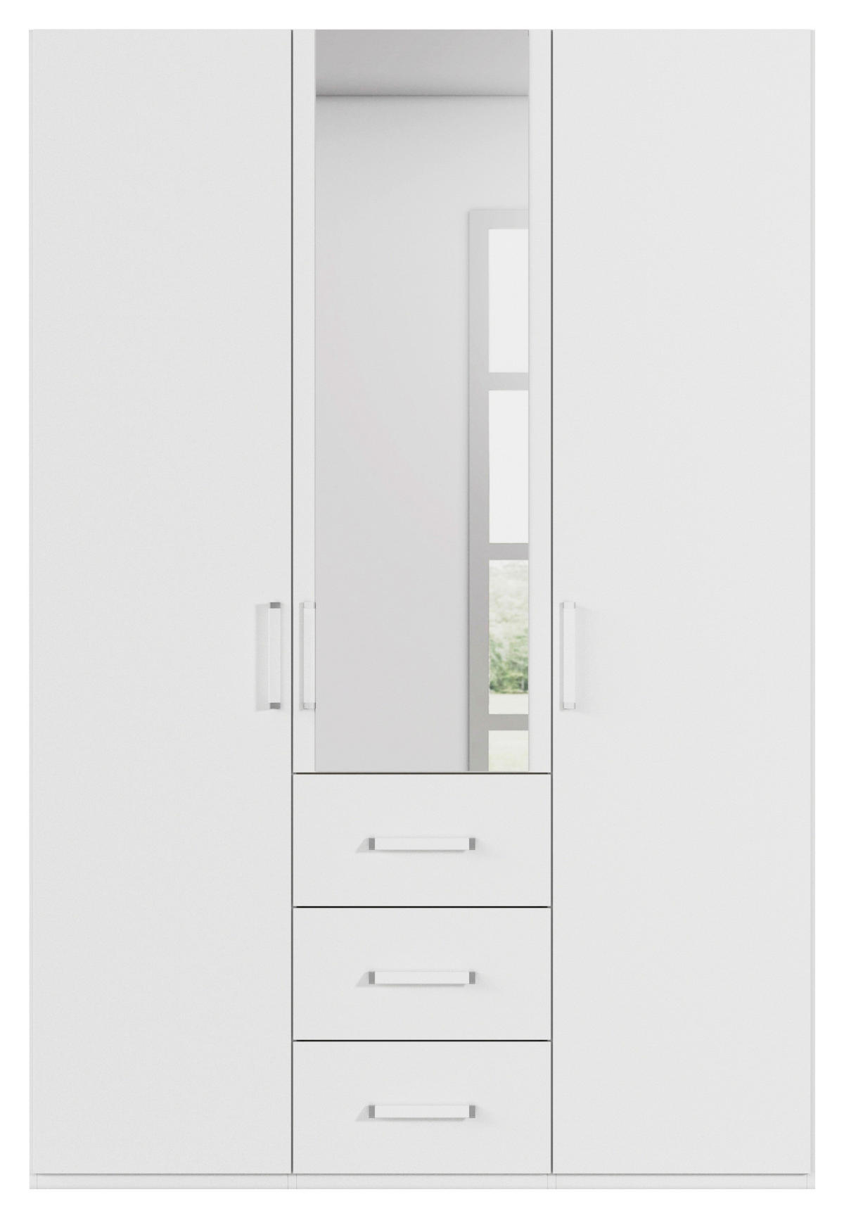 DREHTÜRENSCHRANK 151/223/60 cm 3-türig Weiß  - Weiß, Design, Glas/Holzwerkstoff (151/223/60cm) - Novel