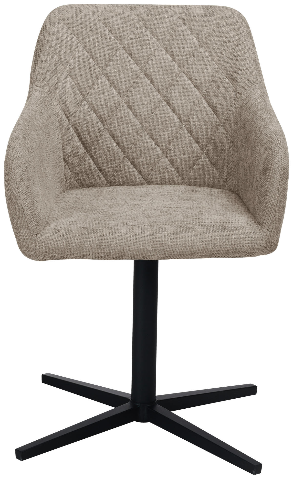 ARMLEHNSTUHL  in Eisen Leinenoptik  - Taupe/Schwarz, MODERN, Holz/Textil (54/84/61cm) - Livetastic
