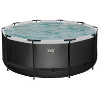 EXIT POOL BLACK 360X122 Black 360/122 cm  - Schwarz, KONVENTIONELL, Metall (360/122cm) - EXIT Toys