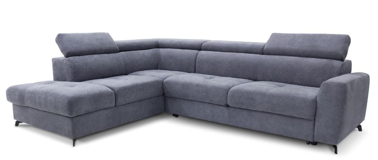 CANAPEA MODULARĂ lemn, textil, material pe bază de lemn gri închis - gri închis/negru, Basics, lemn/metal (218/280cm) - Welnova