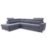 CANAPEA MODULARĂ lemn, textil, material pe bază de lemn gri închis  - gri închis/negru, Basics, lemn/metal (218/280cm) - Welnova