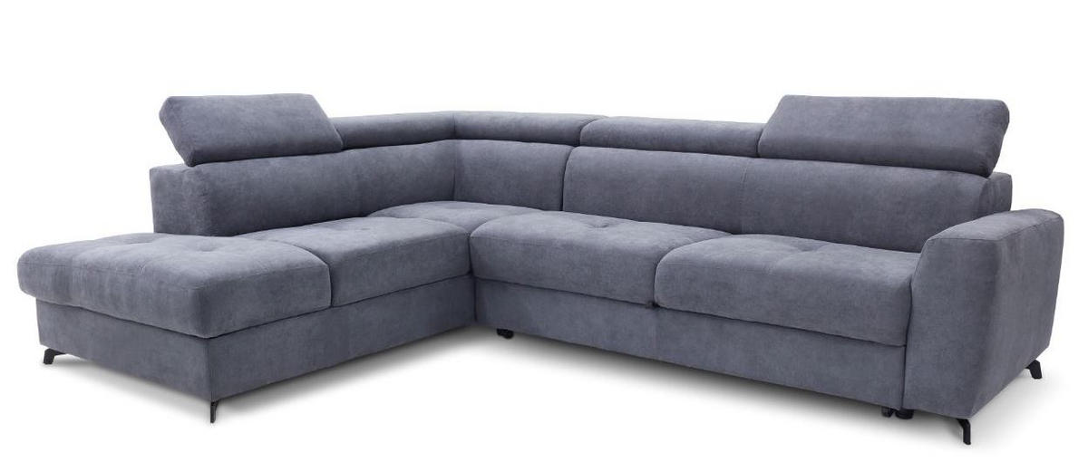 CANAPEA MODULARĂ lemn, textil, material pe bază de lemn gri închis  - gri închis/negru, Basics, lemn/metal (218/280cm) - Welnova