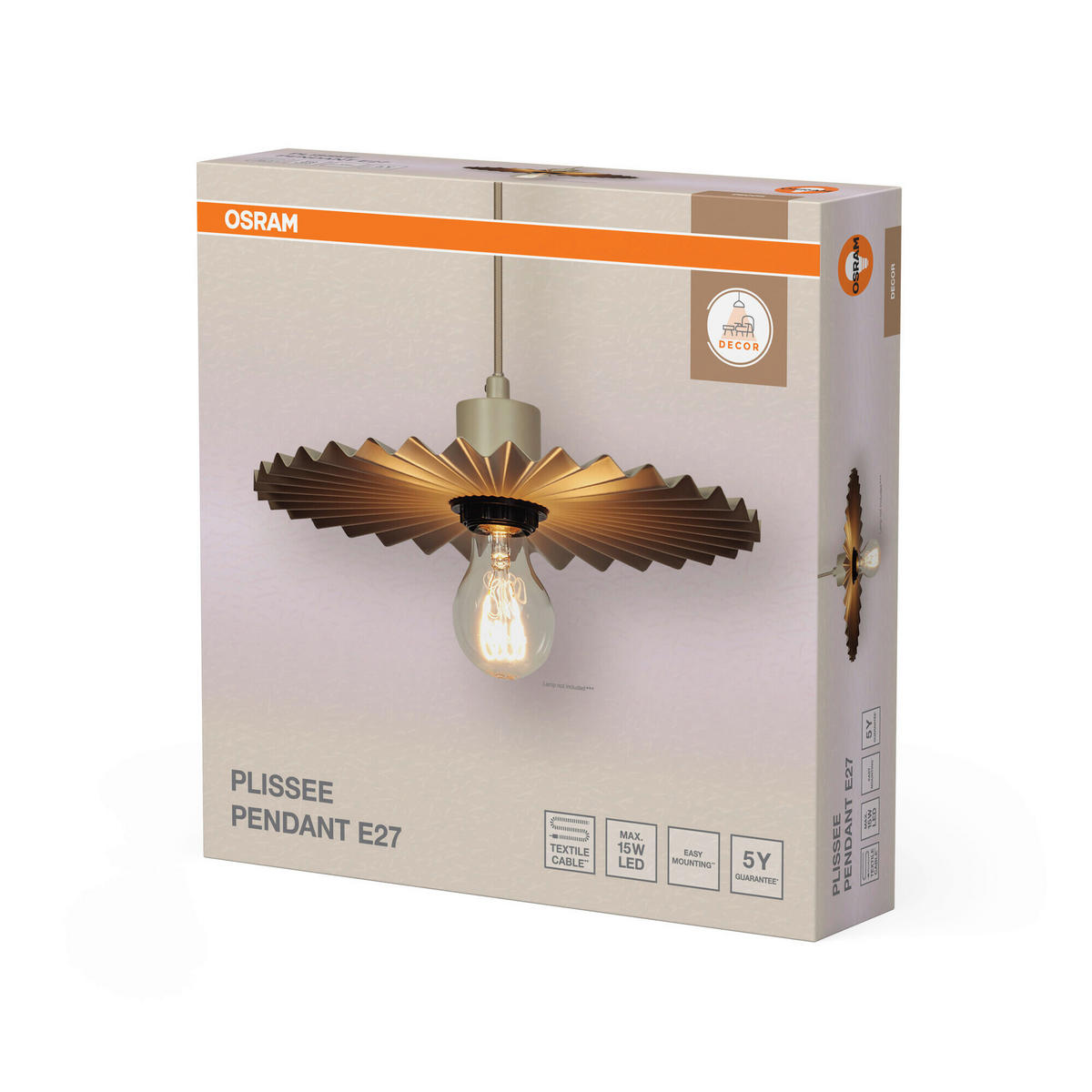 HÄNGELEUCHTE 29.5/110 cm  - Beige, Basics, Metall (29.5/110cm) - Osram