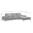 ECKSOFA in Mikrofaser Dunkelgrau  298/176 cm  - Dunkelgrau/Beige, Design, Textil/Metall (298/176cm) - Valnatura