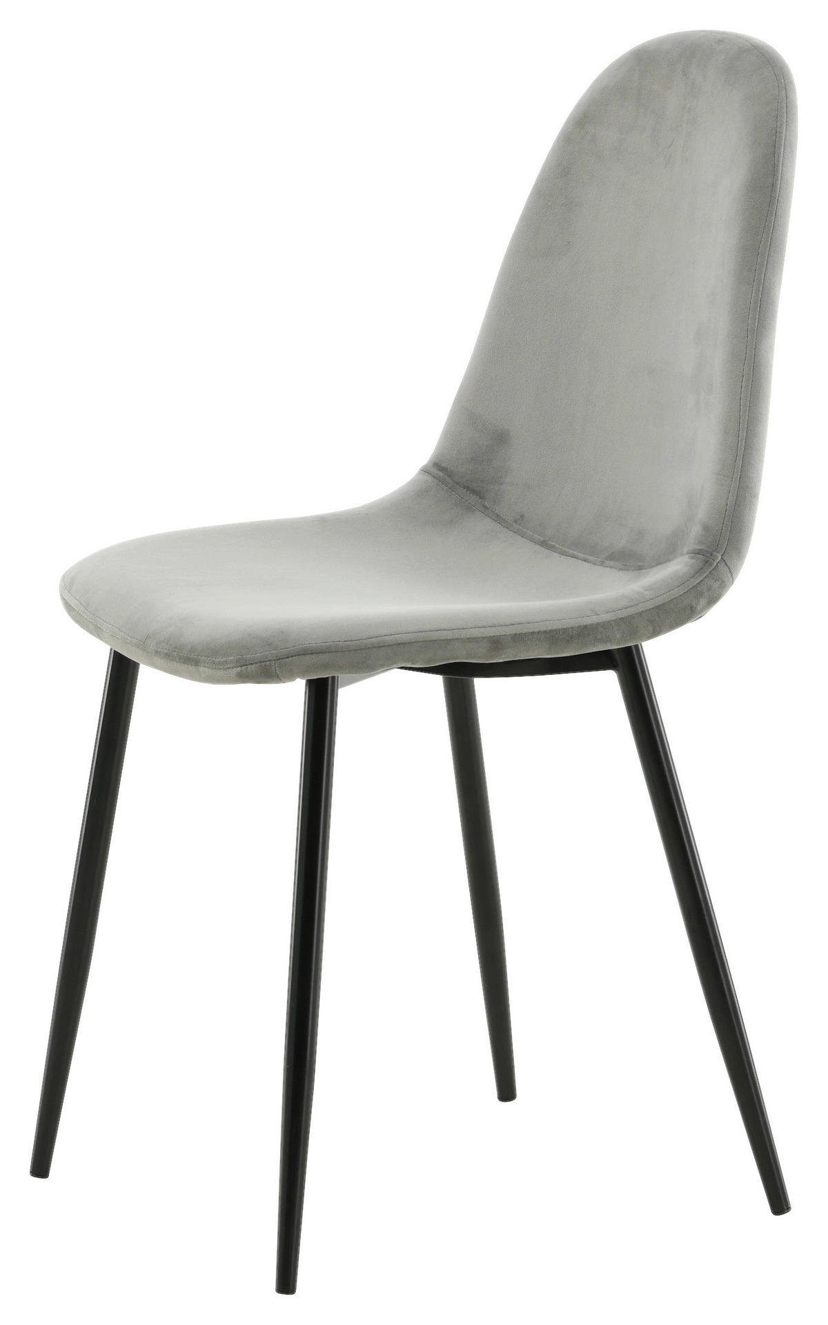 STUHL-SET 2 Stück  in Stahl Samt Metall, Textil  - Schwarz/Grau, Design, Textil/Metall (42,5/88/53cm) - Livetastic