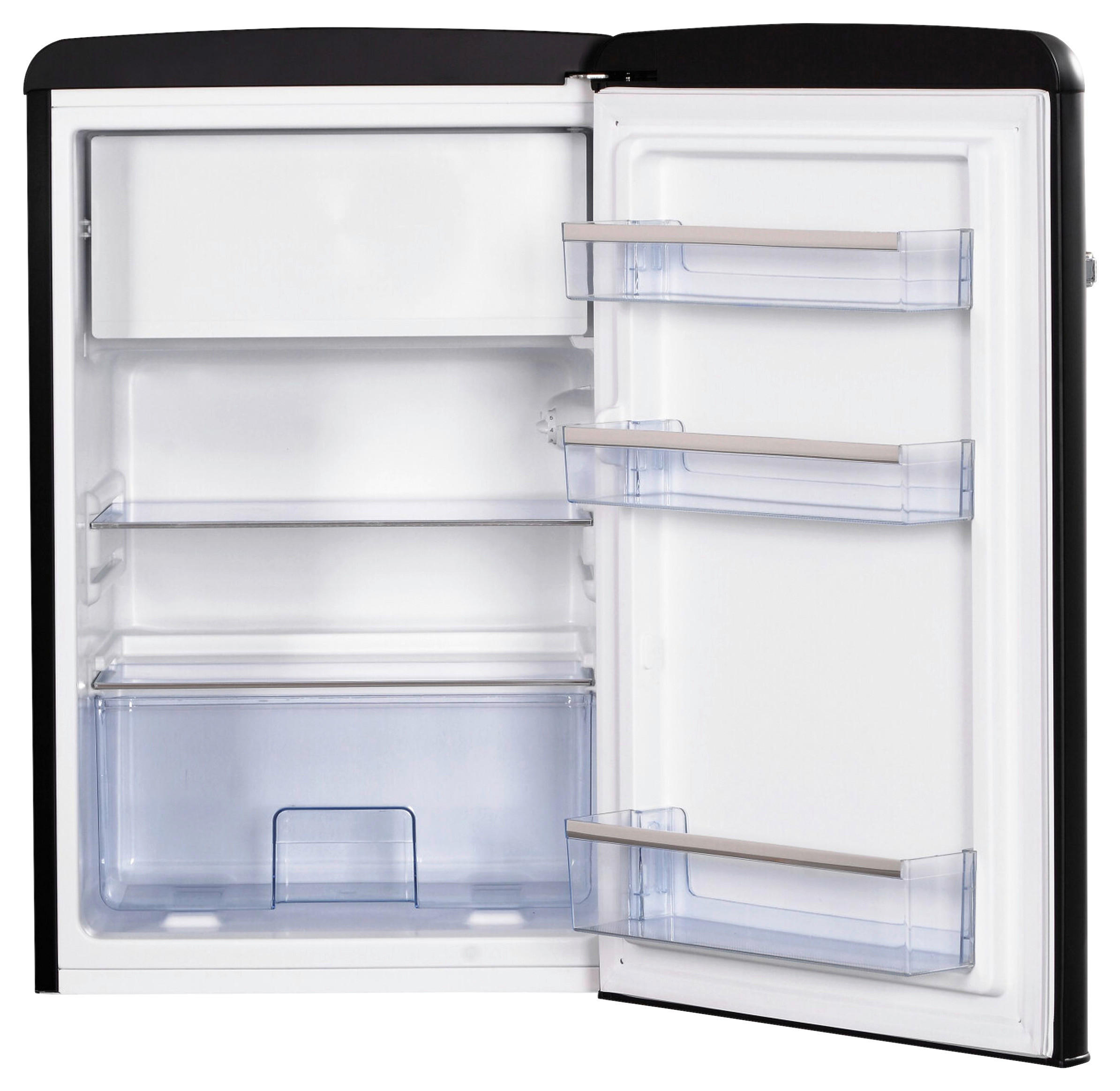 KÜHLSCHRANK 55/86/61,5 cm KS 15617 MS  - Schwarz, Basics, Glas/Metall (55/86/61,5cm) - Amica