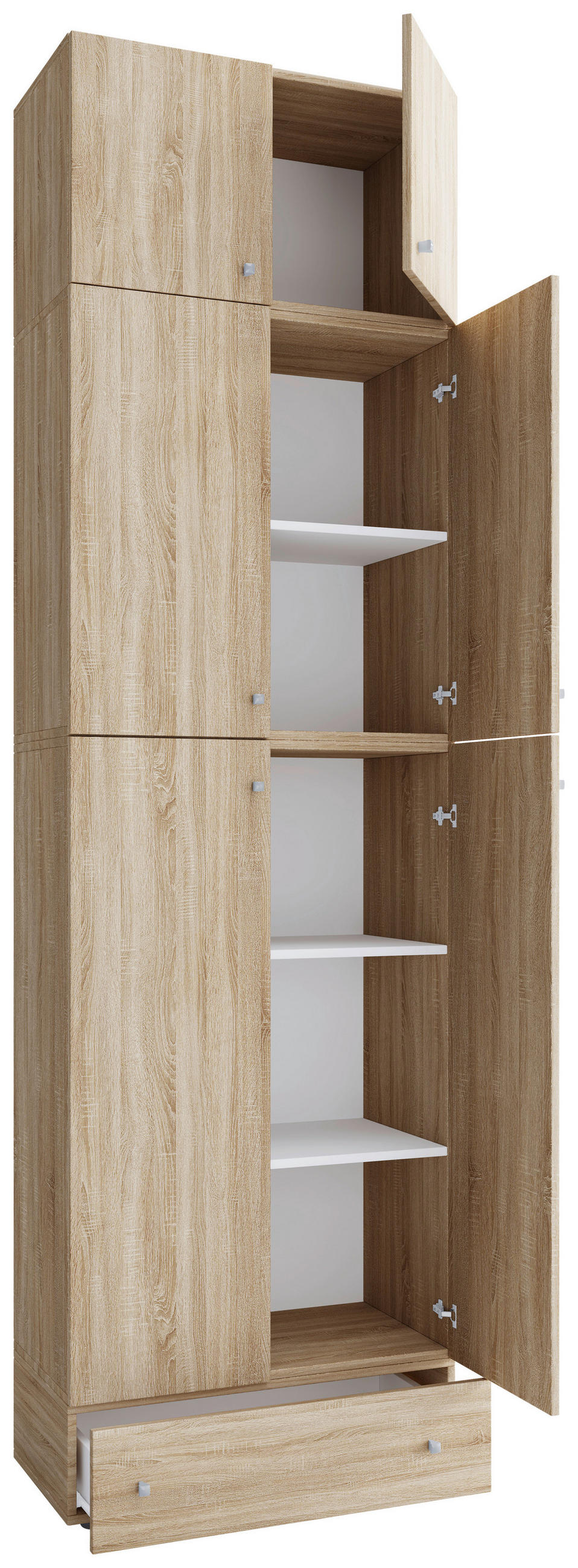 KLEIDERSCHRANK 70/240/39 cm 6-türig Sonoma Eiche  - Buchefarben/Grau, MODERN, Holzwerkstoff/Kunststoff (70/240/39cm) - MID.YOU