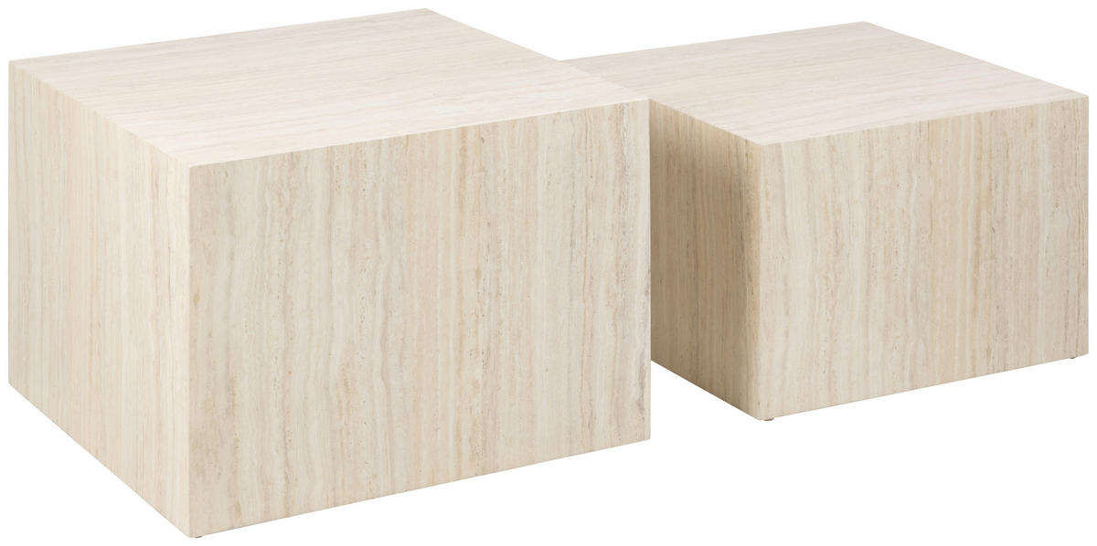 COUCHTISCHSET quadratisch Beige  - Beige, Design, Papier/Holzwerkstoff (58/50/40/33/58/50cm) - MID.YOU