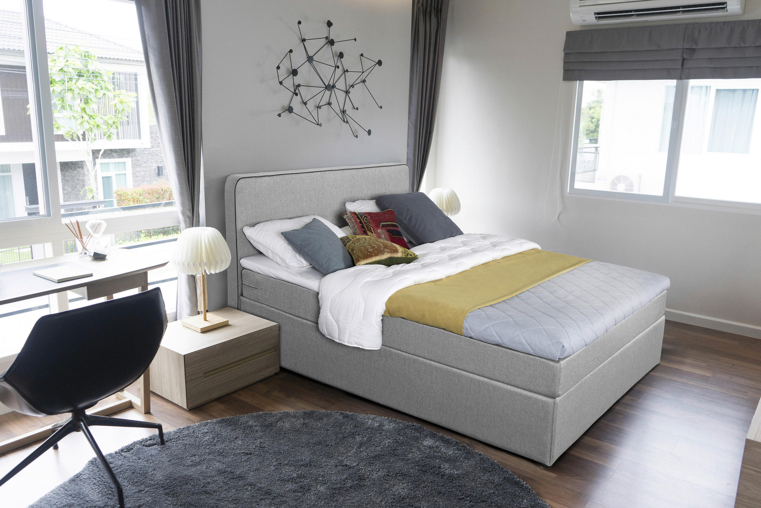 BOXBETT 120/200 cm in Hellgrau - Hellgrau, Konventionell, Holz (120/200cm) - P & B