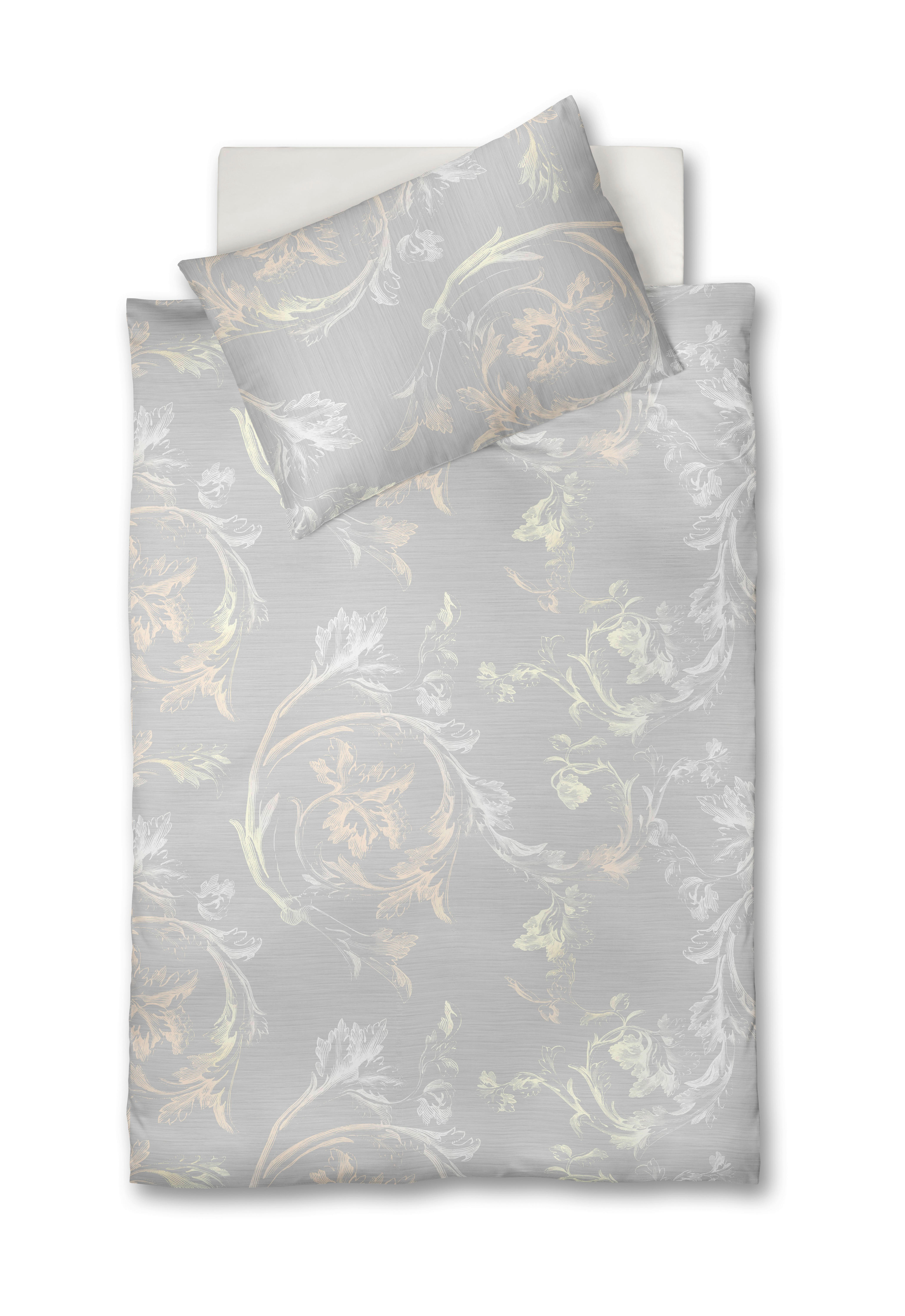 Levně Fleuresse POVLEČENÍ, satén, šedá, světle žlutá, 140/220 cm