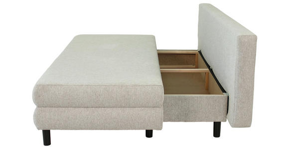 SCHLAFSOFA Lia in Webstoff Taupe  - Taupe/Schwarz, Design, Textil/Metall (197/84/92,5cm) - Hom`in