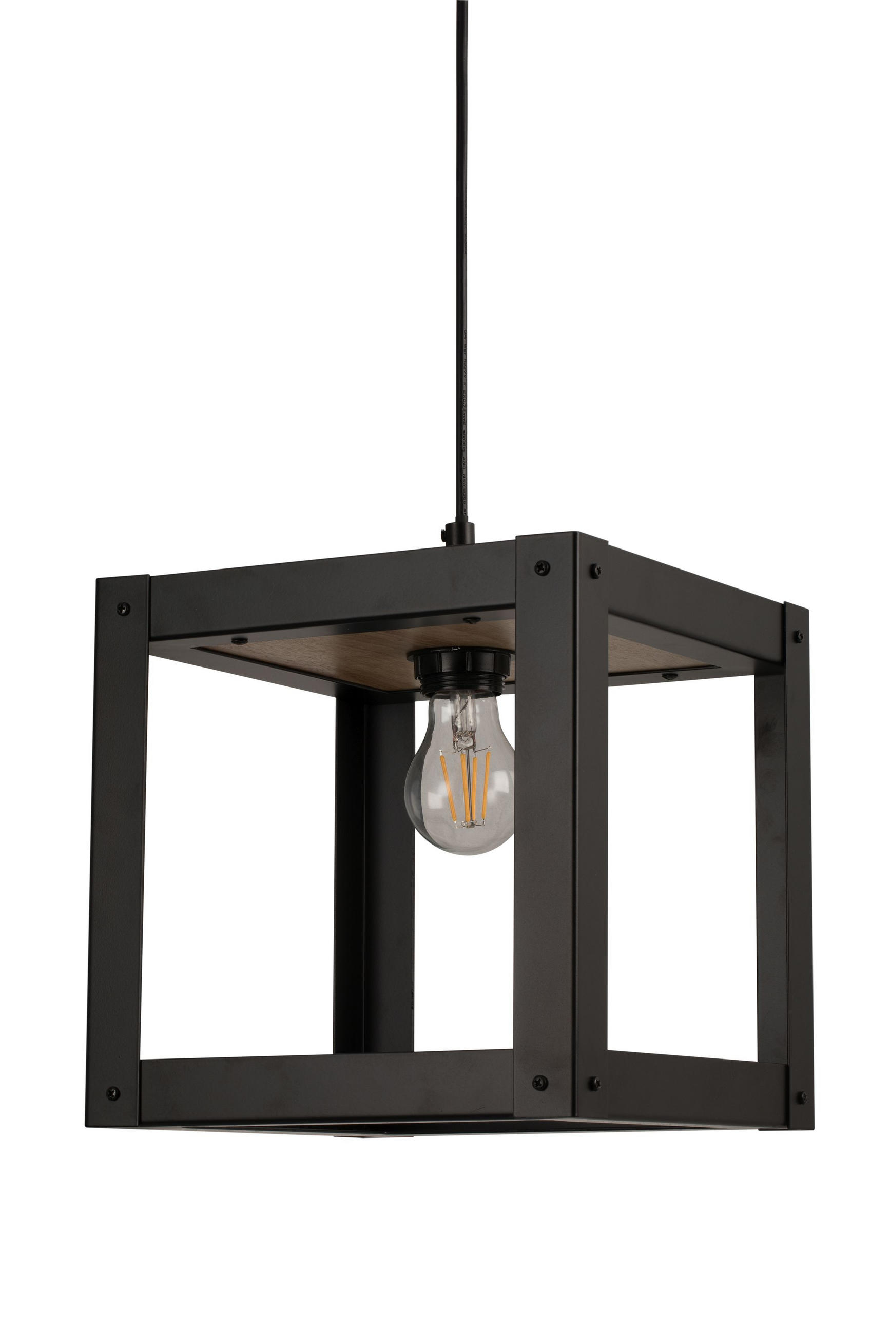HÄNGELEUCHTE 25/25/150 cm  - Schwarz, LIFESTYLE, Holz/Metall (25/25/150cm) - Marama