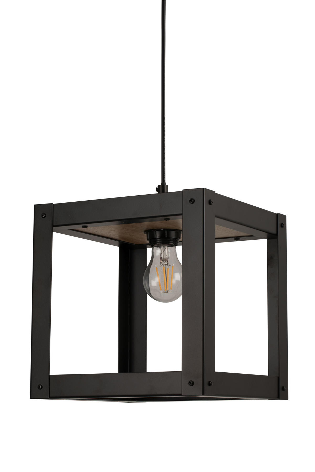 HÄNGELEUCHTE 25/25/150 cm  - Schwarz, LIFESTYLE, Holz/Metall (25/25/150cm) - Marama