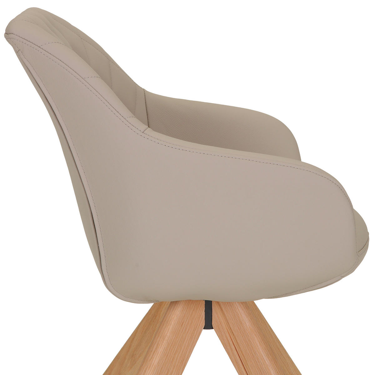 ARMLEHNSTUHL  in Echtleder pigmentiert  - Beige/Naturfarben, Design, Leder/Holz (60/83/65cm) - Landscape