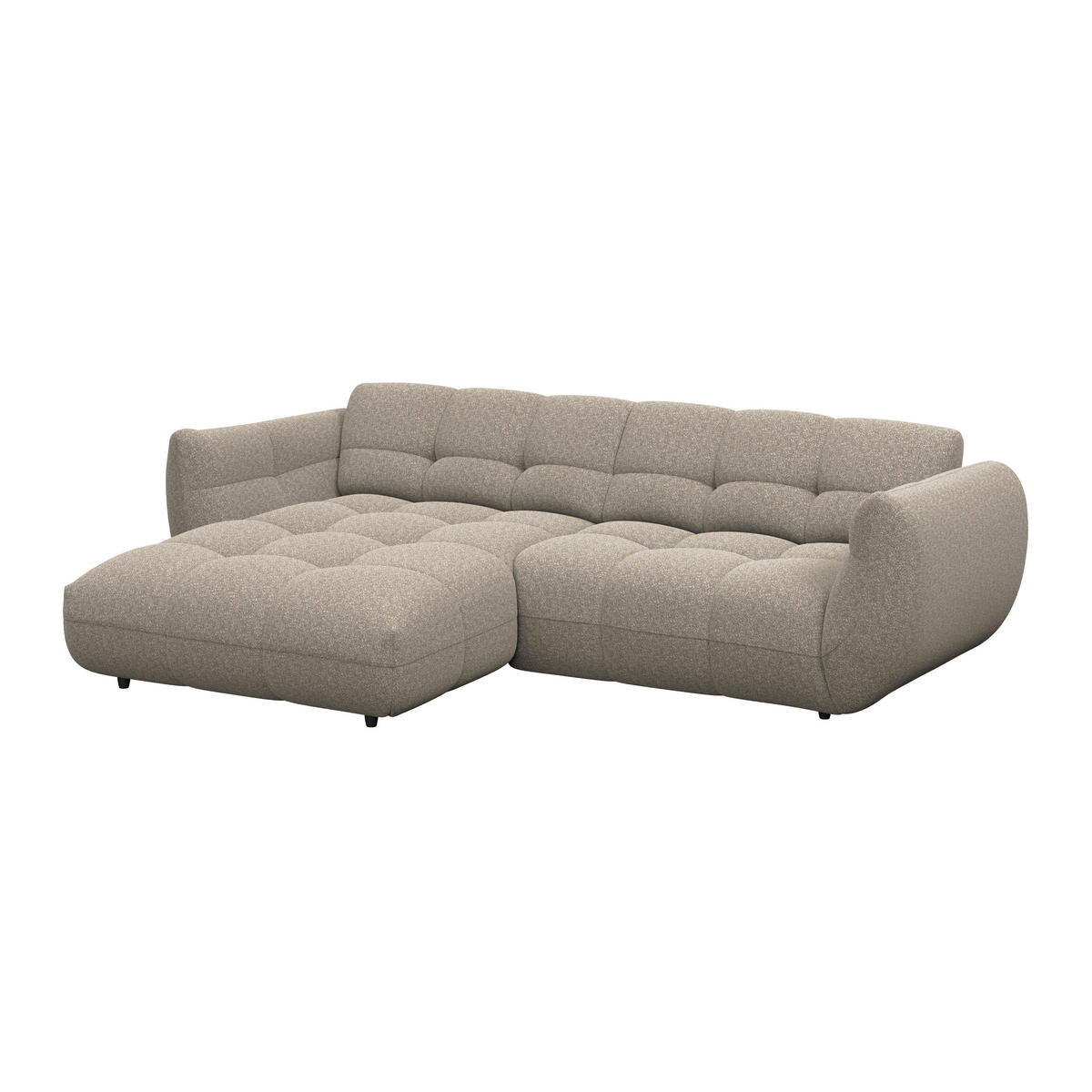 ECKSOFA Beige Chenille  - Dunkelgrün/Beige, Trend, Kunststoff/Textil (178/280cm) - MID.YOU