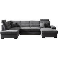 WOHNLANDSCHAFT inkl.Funktionen Anthrazit Webstoff  - Dunkelbraun/Anthrazit, KONVENTIONELL, Kunststoff/Textil (183/319/166cm) - Cantus