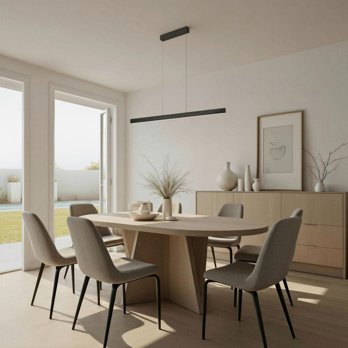 LED-HÄNGELEUCHTE Smart 120/3.5/150 cm   - Schwarz, Design, Metall (120/3.5/150cm) - BOPP