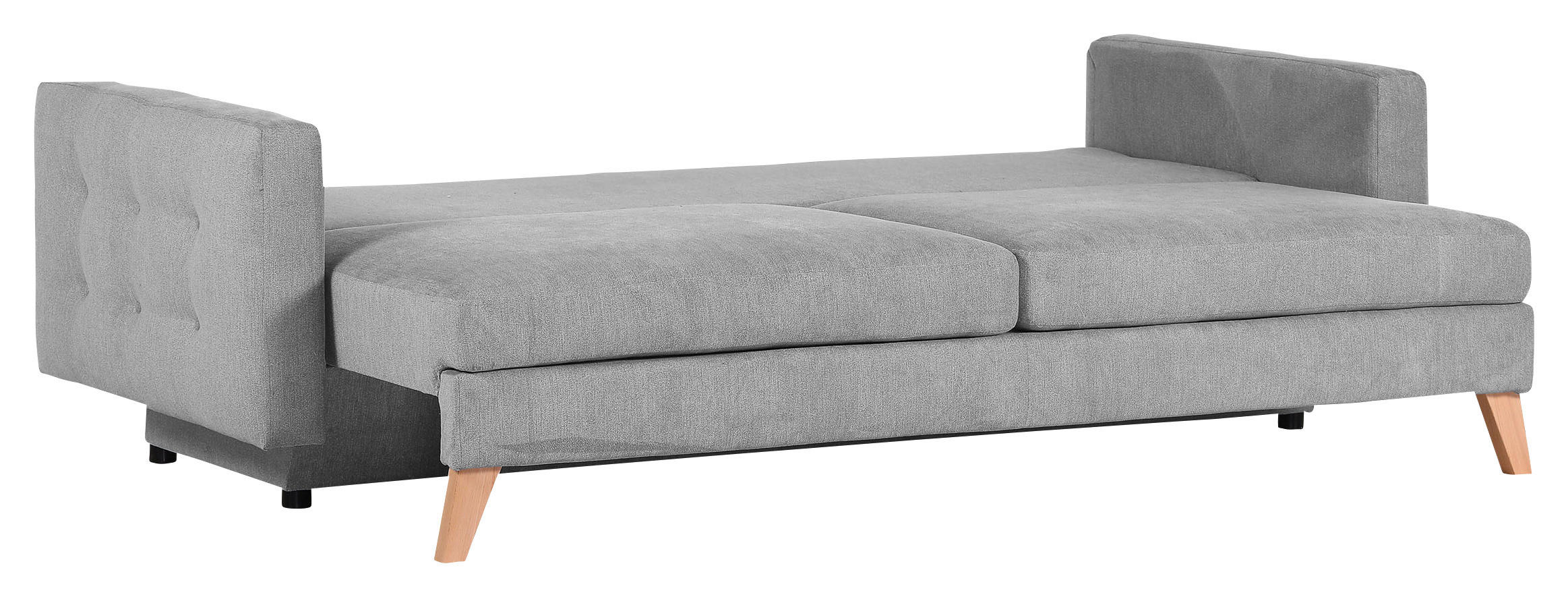 BÄDDSOFFA i flatväv ljusgrå  - ljusgrå/naturfärgad, Klassisk, textil (225/70/98cm) - Livetastic