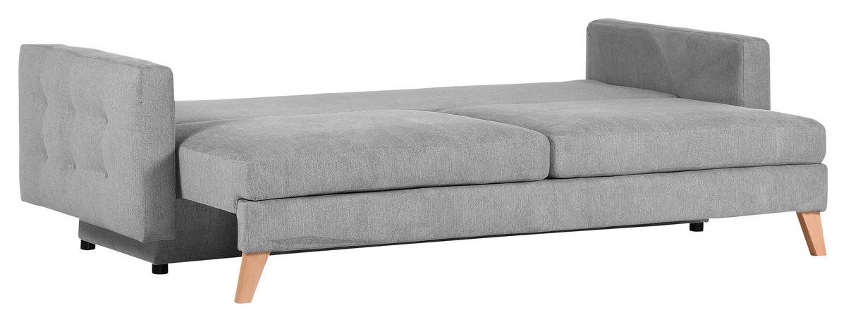 BÄDDSOFFA i flatväv ljusgrå  - ljusgrå/naturfärgad, Klassisk, textil (225/70/98cm) - Livetastic