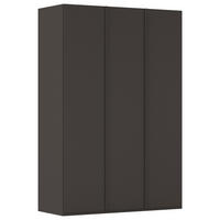 DREHTÜRENSCHRANK 151/235/61 cm,  in Graphitfarben, 3-türig  - Graphitfarben, Basics, Holzwerkstoff/Metall (151/235/61cm) - Novel