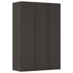 DREHTÜRENSCHRANK 151/223/61 cm,  in Graphitfarben, 3-türig  - Graphitfarben, Basics, Holzwerkstoff/Metall (151/223/61cm) - Novel