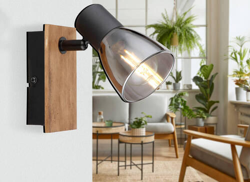 STRAHLER 7/15,5/14 cm - Dunkelbraun/Schwarz, Natur, Glas/Holz (7/15,5/14cm) - Globo