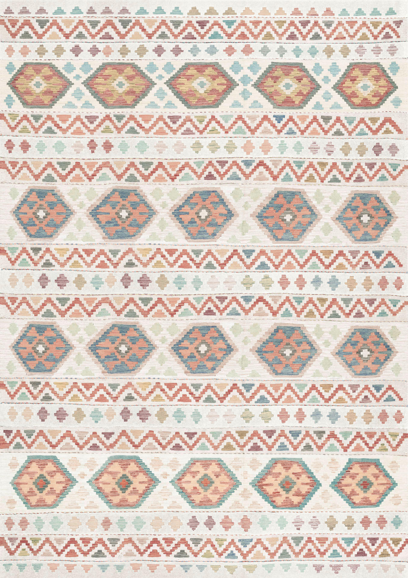 VINTAGE-TEPPICH Ondea Ramizh 240/340 cm  in Terracotta, Perlmutt, Graublau  - Graublau/Perlmutt, LIFESTYLE, Kunststoff/Textil (240/340cm) - Lindorug