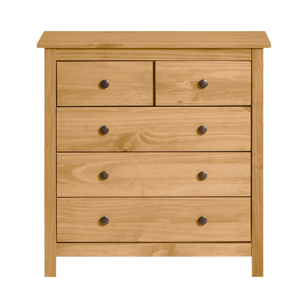 KOMMODE , 79/80/40 cm, 5 Schublade(n)  - Messingfarben/Naturfarben, Basics, Holz/Metall (79/80/40cm) - Livetastic