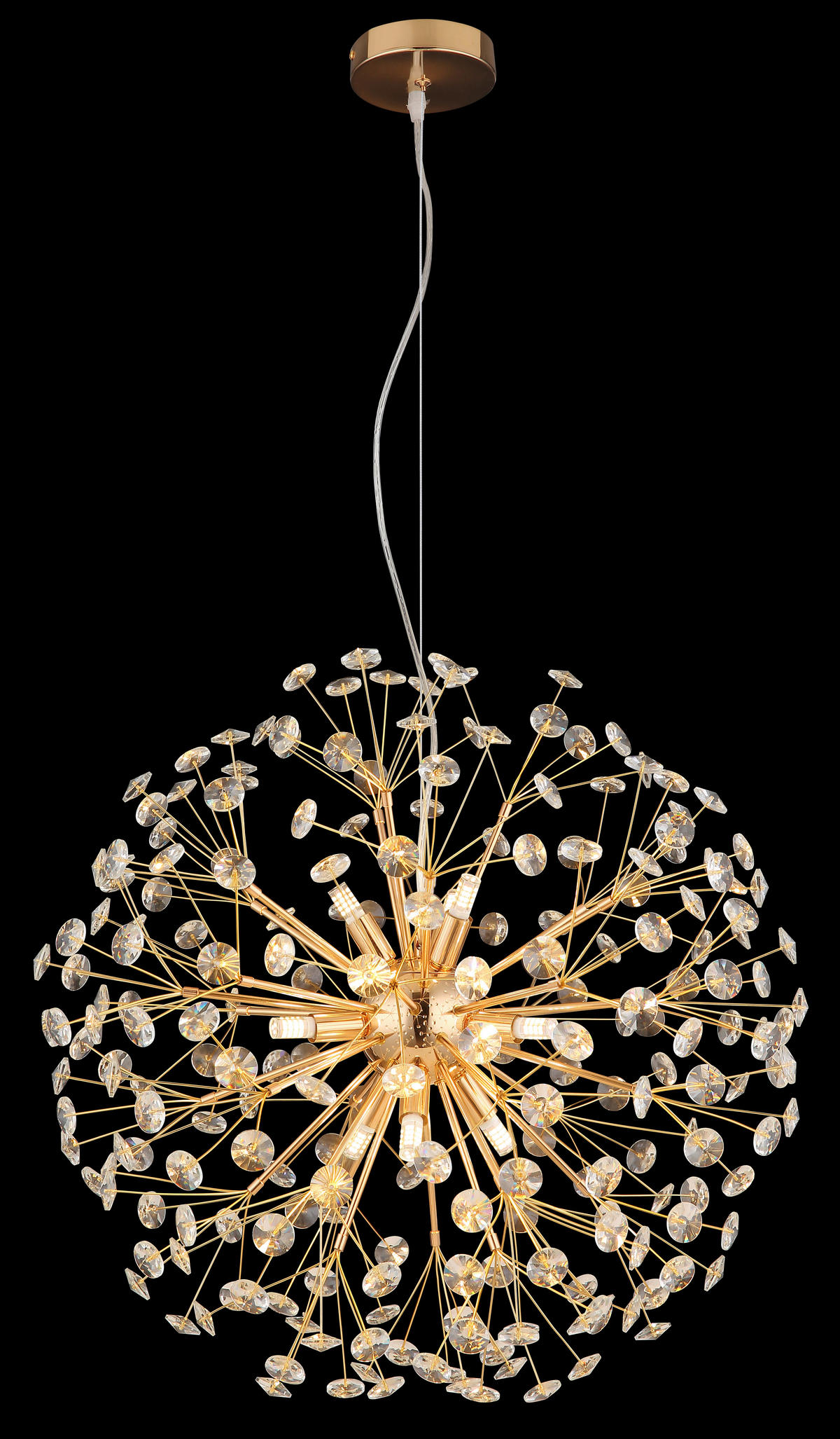 KRISTALL-HÄNGELEUCHTE 60/150 cm   - Klar/Transparent, LIFESTYLE, Glas/Kunststoff (60/150cm) - Globo