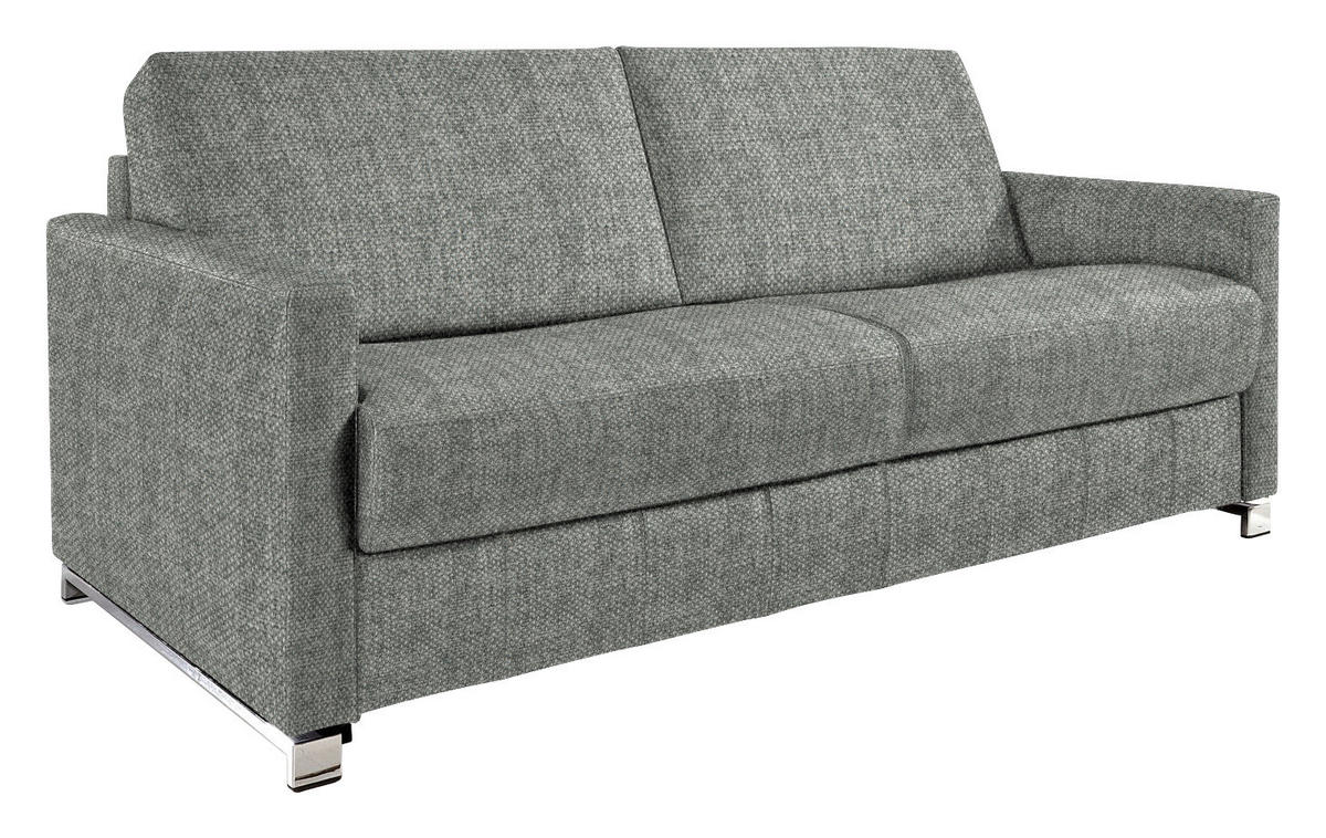 SCHLAFSOFA in Textil Grau  - Chromfarben/Grau, Design, Textil/Metall (185/84/100cm) - Bali