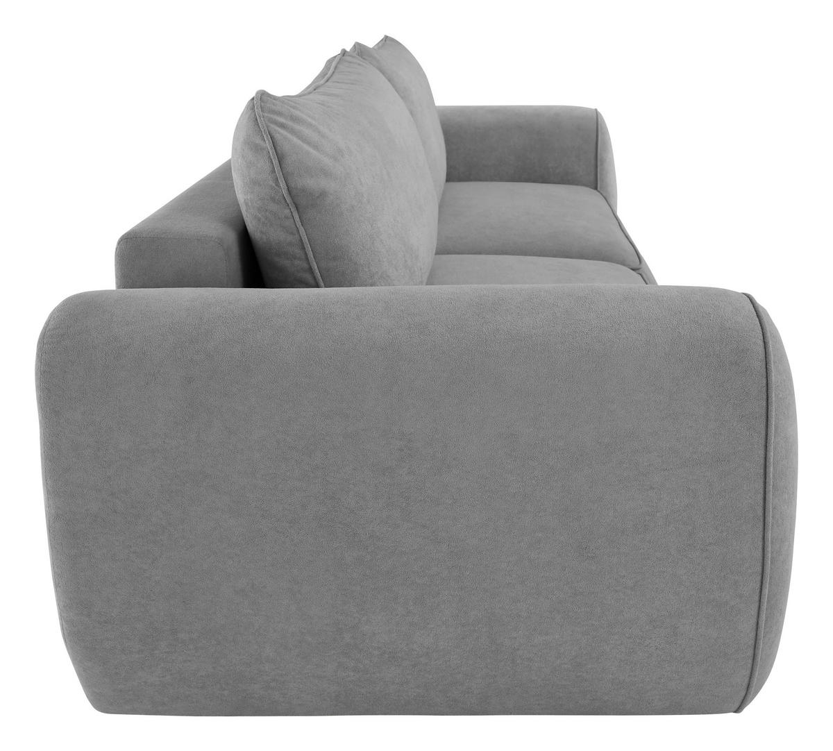 SCHLAFSOFA Chenille Grau  inkl. Zierkissen, Rückenkissen, Bettkasten, Schlaffunktion, Rücken echt, Liegefläche im Originalstoff  - Schwarz/Grau, KONVENTIONELL, Kunststoff/Textil (257/96/110cm) - Milino