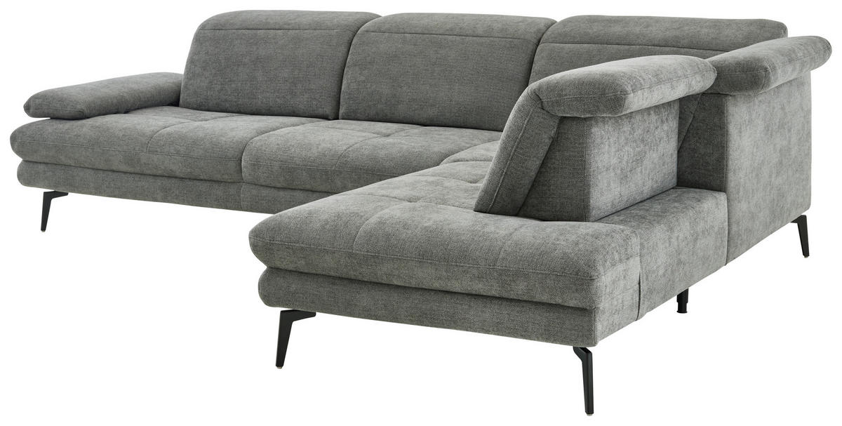 Colțar, textil, gri - negru/gri, Design, metal/textil (311/235cm) - Beldomo Style