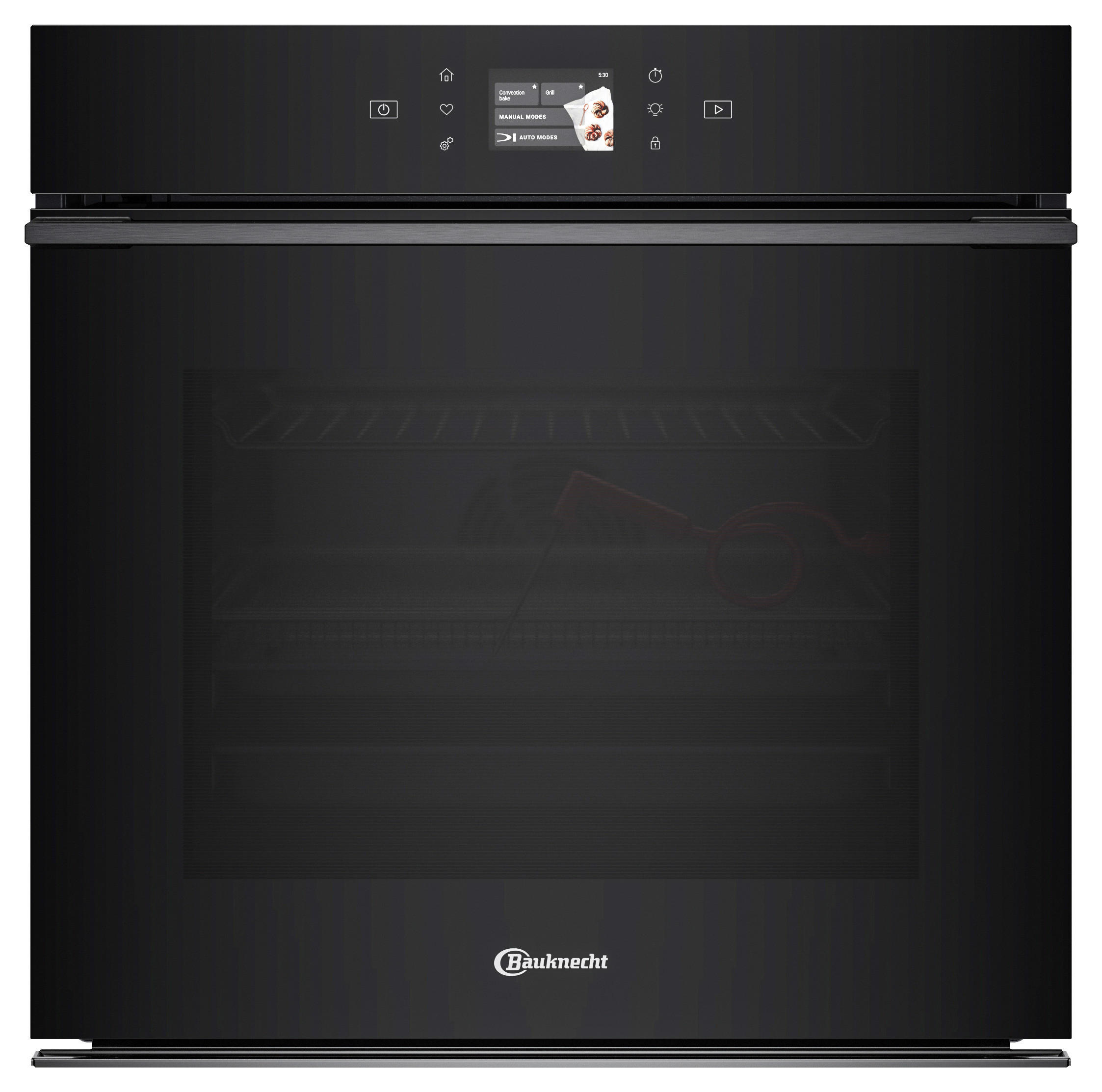 EINBAUBACKOFEN BBI98FPT2SK  - Silberfarben/Schwarz, Basics, Glas/Metall (59,5/59,5/54,9cm) - Bauknecht